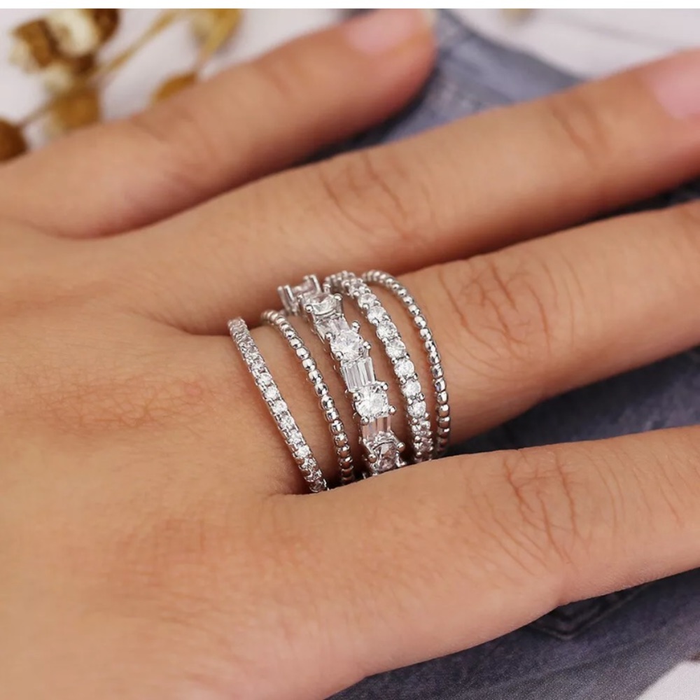Luxury S925 ring White Sapphire - Picture 4 of 9